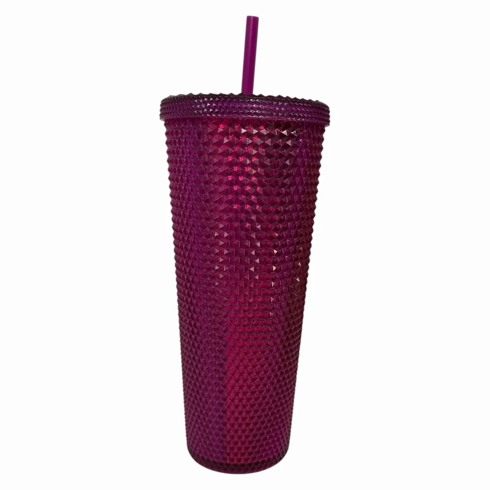 Starbucks Tumbler 24oz Purple Studded Reusable Venti Cold Cup With Straw‎